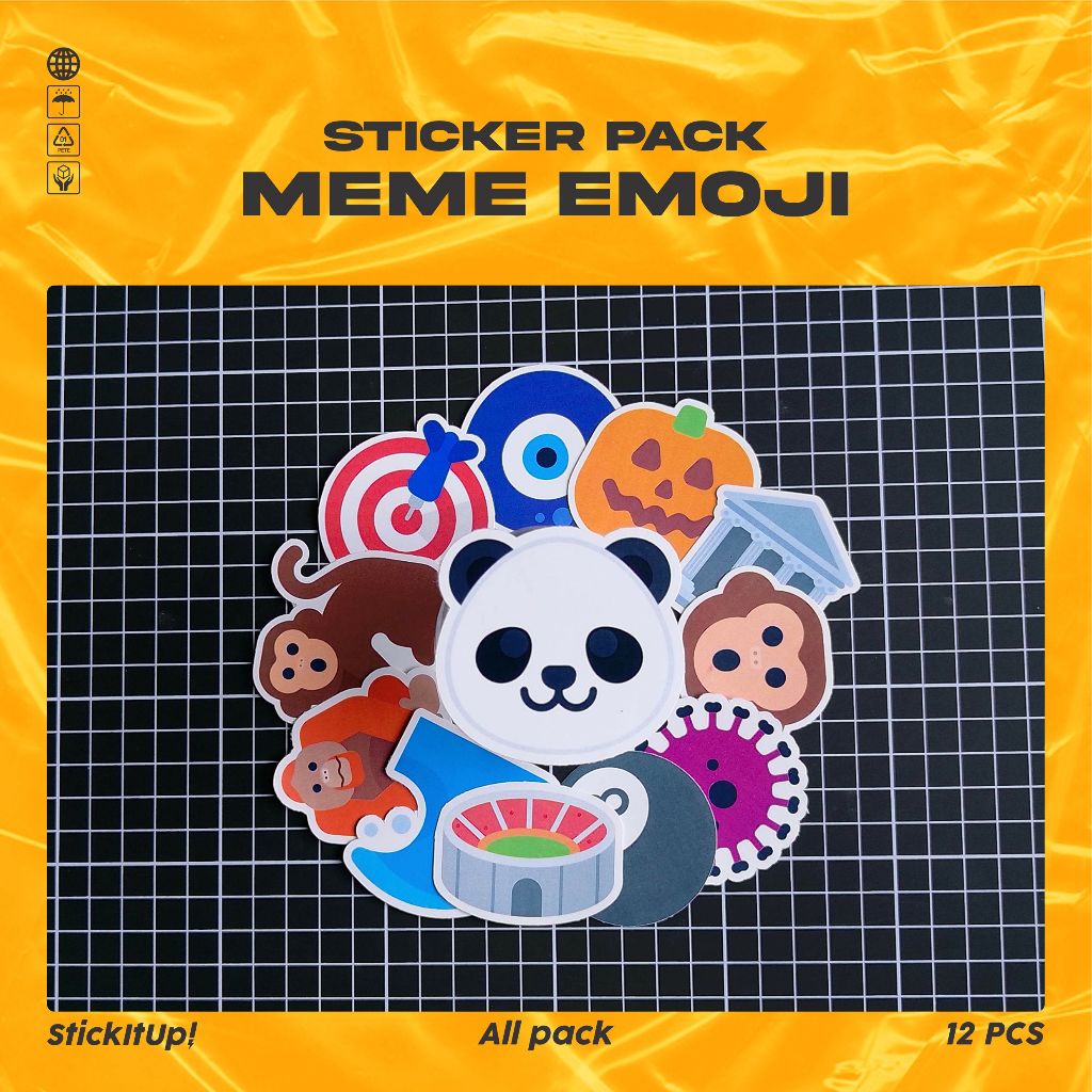Stiker Pack Meme Emoji Kartun Lucu Keren Untuk Koper Laptop Skateboard