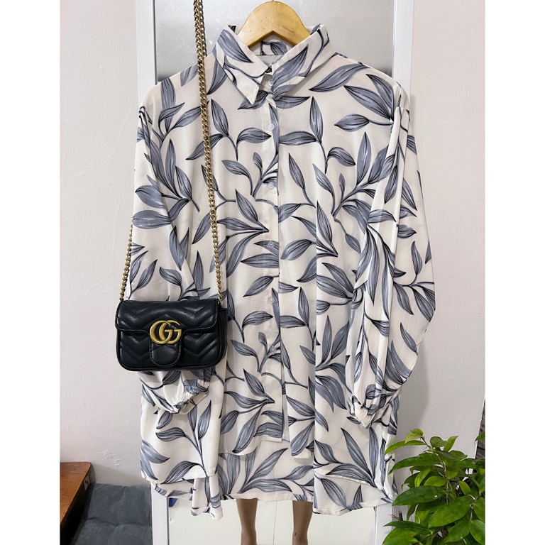 DearC7o2N MARMER KEMEJA OVERSIZE RAYON MOTIF TERBARU ATASAN WANITA JUMBO KEKINIAN BLOUSE OVERSIZE MO