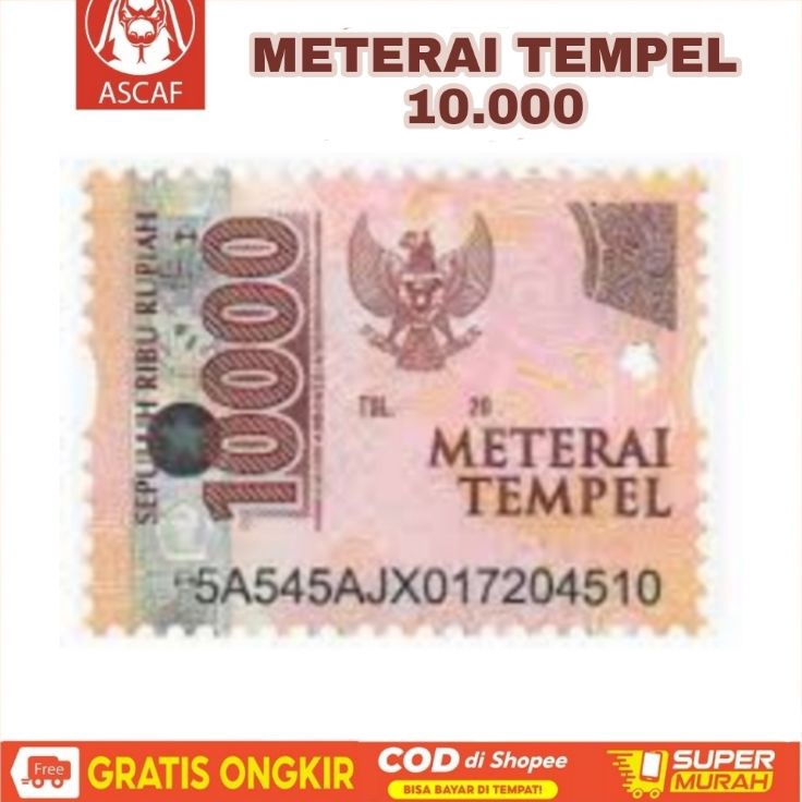 Terkini Meterai tempel Rp10000 / Materai 10000 ➤➪✼✰