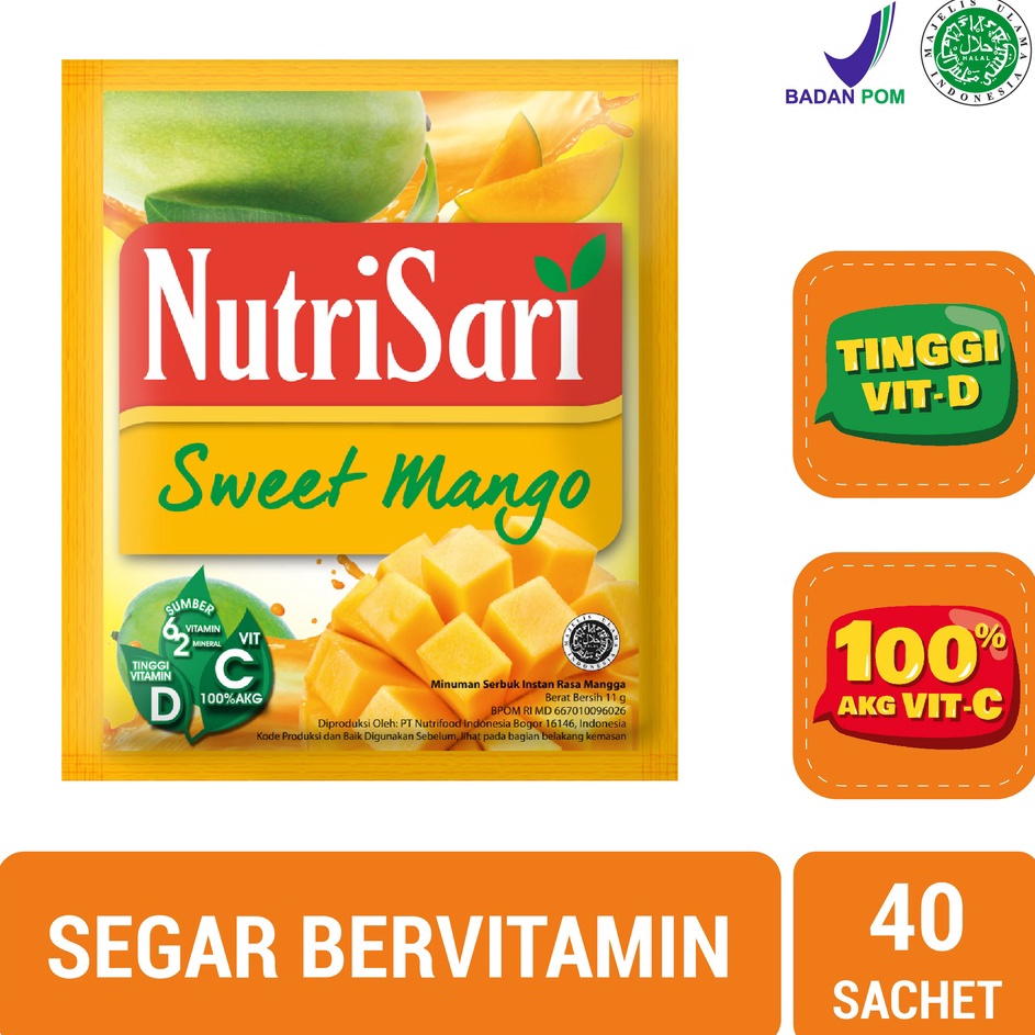 

Laris NutriSari Sweet Mango 40 Sachet - Minuman Buah Vitamin C Model Baru