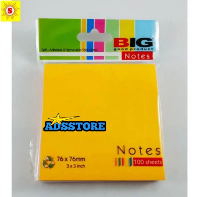 

BIG NOTES Sticky 76 × 76mm 3 × 3inci 100Sheet