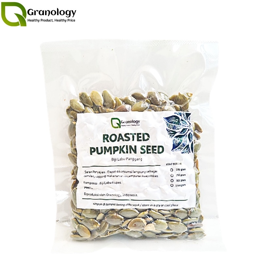 

Kode SZV516 Roasted Pumpkin Seed / Biji Labu Oven (100 gram) by Granology