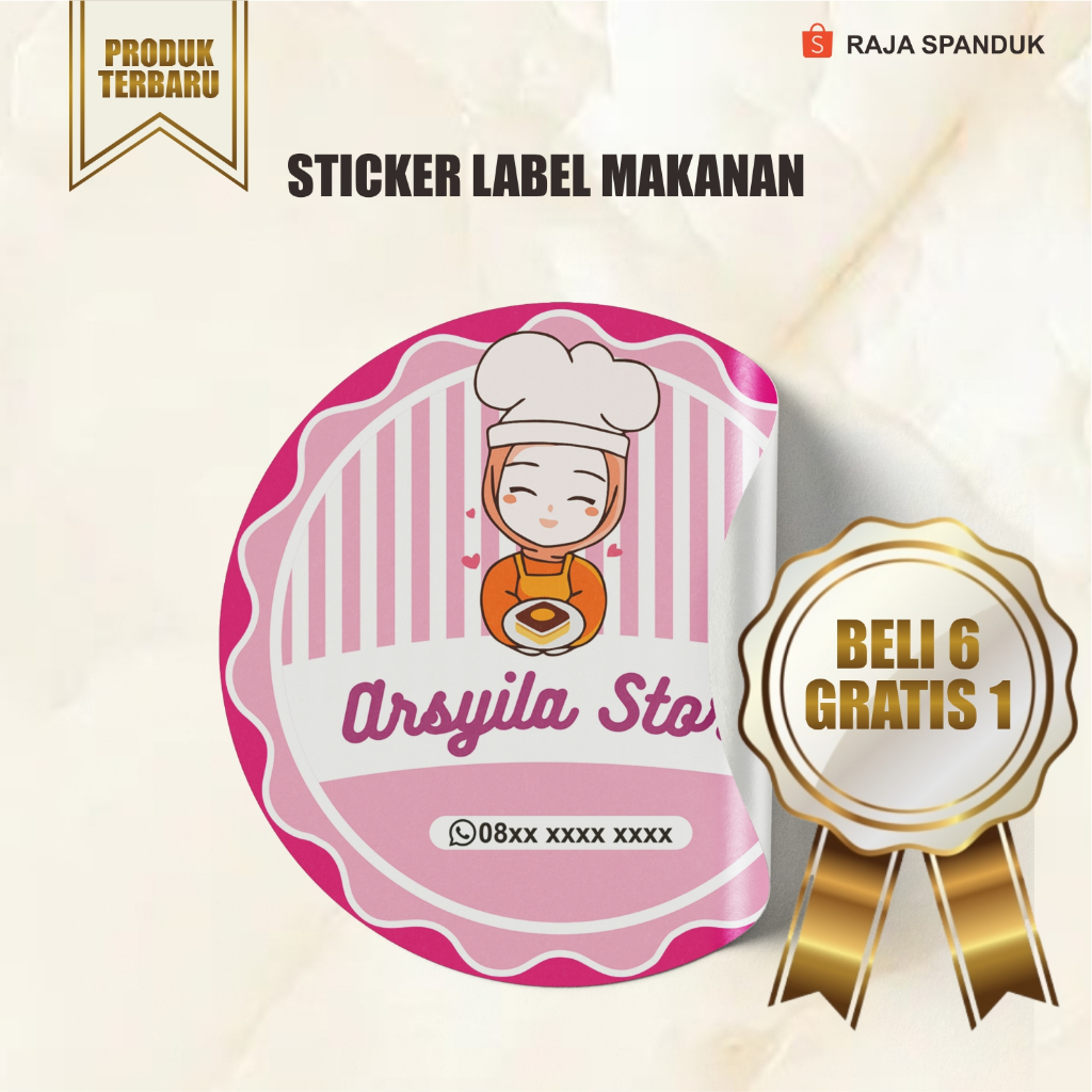 

Label Stiker Makanan Selamat Menikmati / Sticker Custom / Cetak Sticker Chromo A3 - Design Chef 2