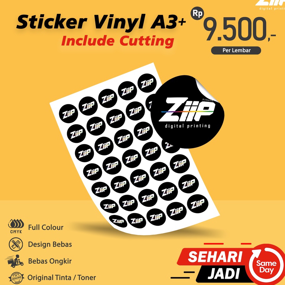 

Readystock Cetak Stiker Label Vinyl A3+ Include Cutting