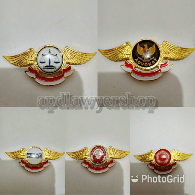 Wing/Pin lengkap Officium nobile-Advokat-Peradi-Kai-Ikadin full kuningan TERMURAH
