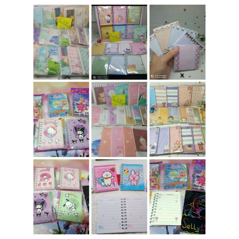 

note mini kecil jurnal ring karakter lucu bagus