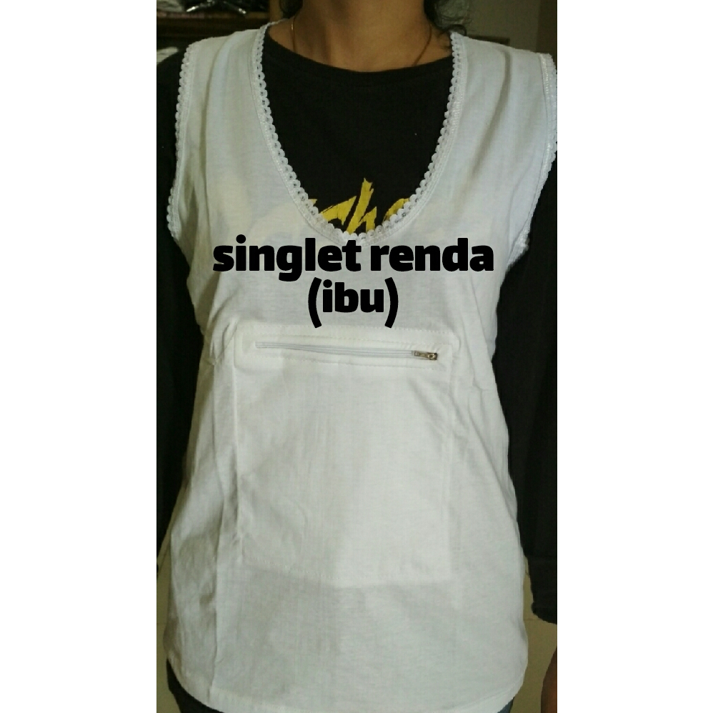 Kaos Dalam Singlet Wanita haji Umroh Kantong Depan