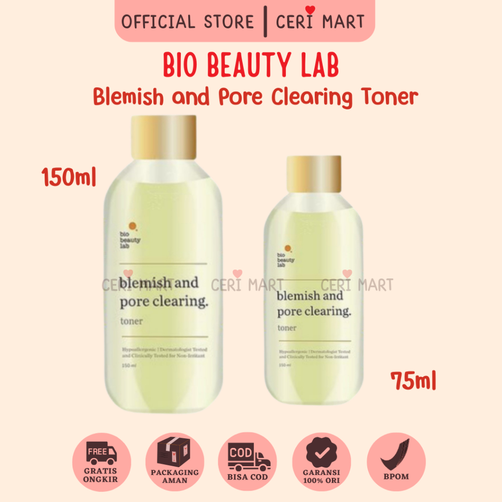 Bio Beauty Lab Blemish and Pore Clearing Toner 150ml & 75ml - Skincare Muka