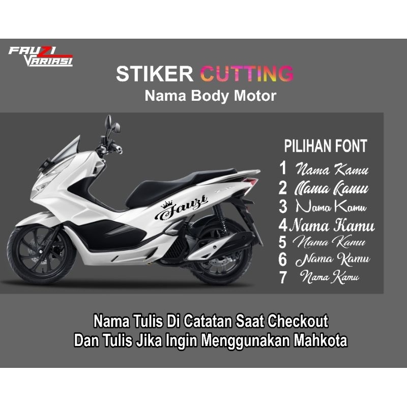 sticker cutting nama body motor stiker nama body motor nmax PCX dll
