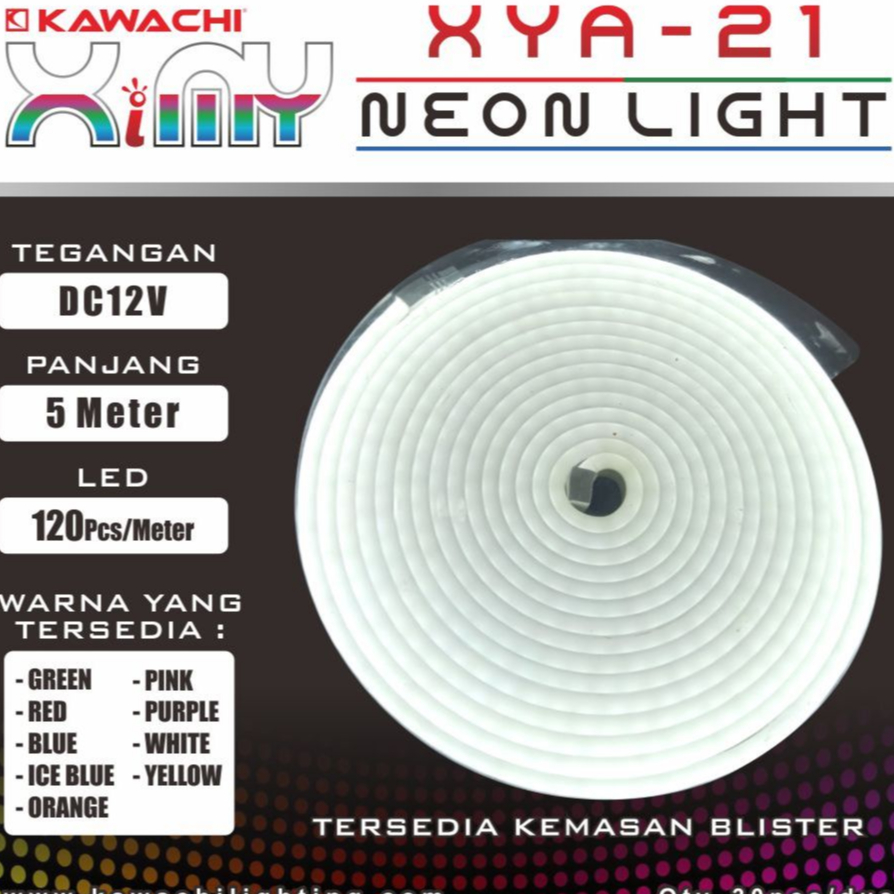 KAWACHI NEON LIGHT LAMPU LED SELANG/ LED STRIP  PANJANG 5M KUALITAS SUPER DC 12V XYA-21
