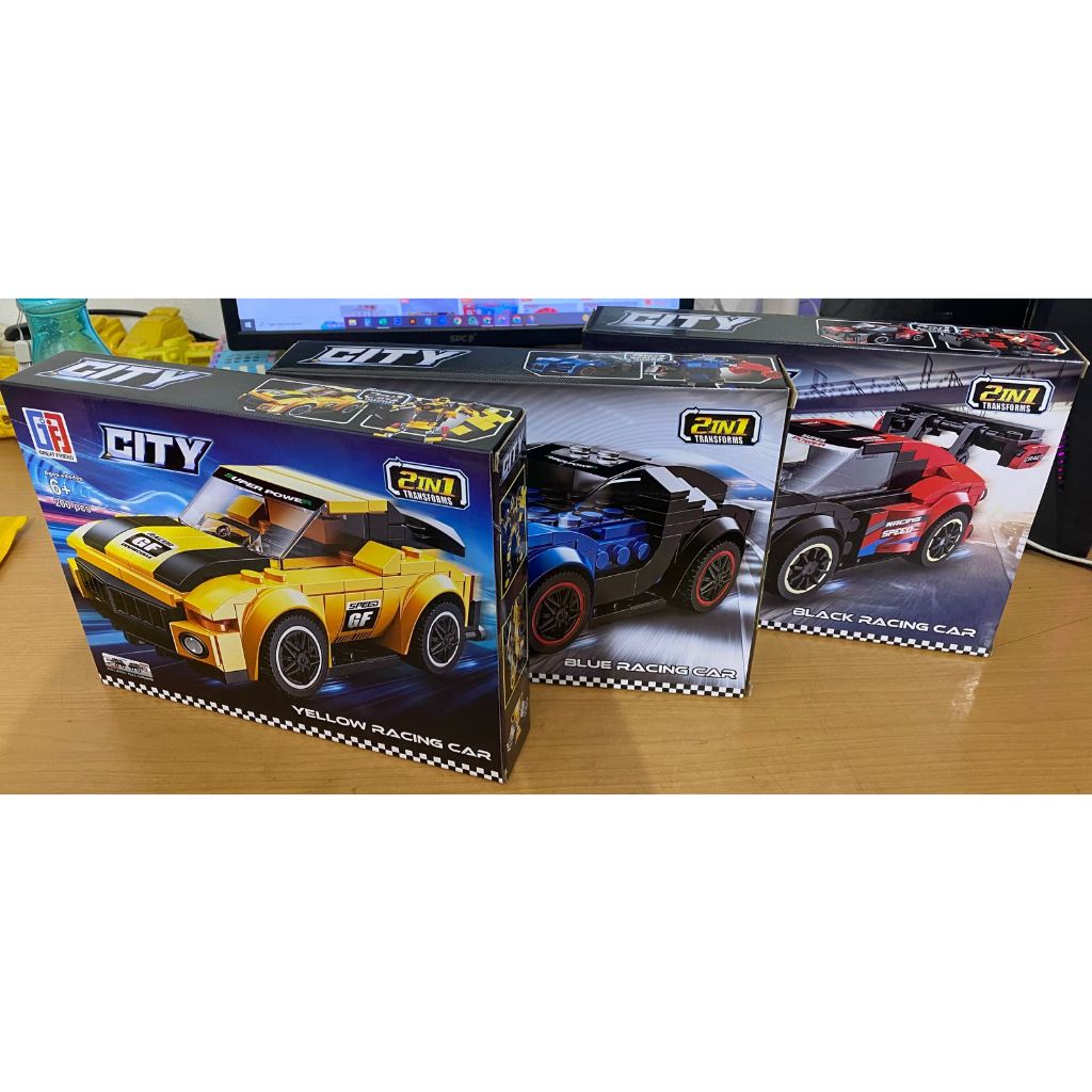 DIY Brick Block Mainan Balok Building | Block Racing Car GTR 2in1 - 123-559 Series