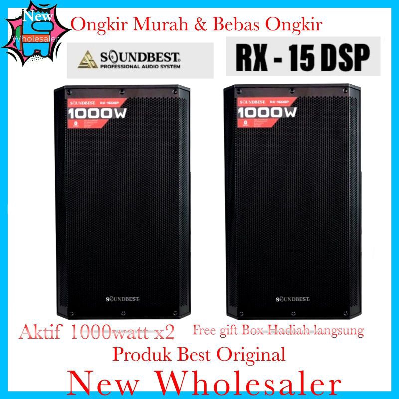(JUAL 1 BUAH) Speaker double Aktif 1000watt x2 Rx15Dsp 15 inch Soundbest Resmi