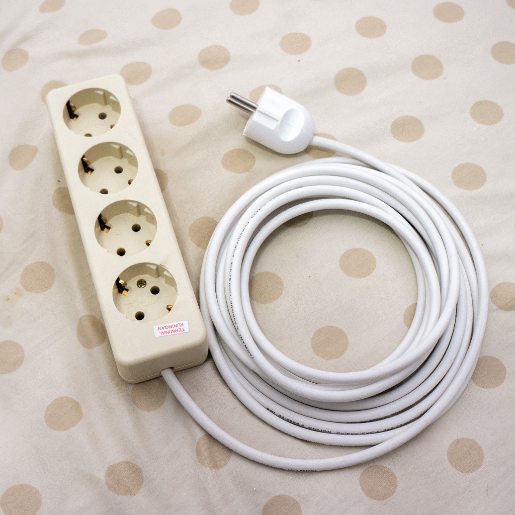 Stop Kontak 4 Lubang Uticon Kabel 1 2 3 4 5 6 7 8 9 10 Meter Stopkontak SNI GARANSI 3 BULAN