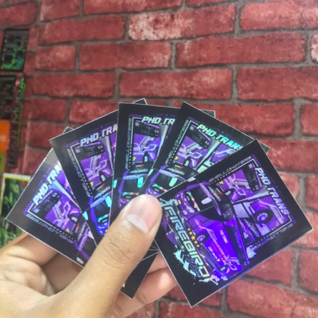 Stiker Bus Basuri Phd Trans FireBird Hologram Cutting Lasser