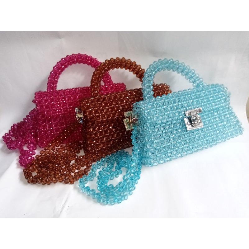 Tas kondangan selempang manik mote akrilik