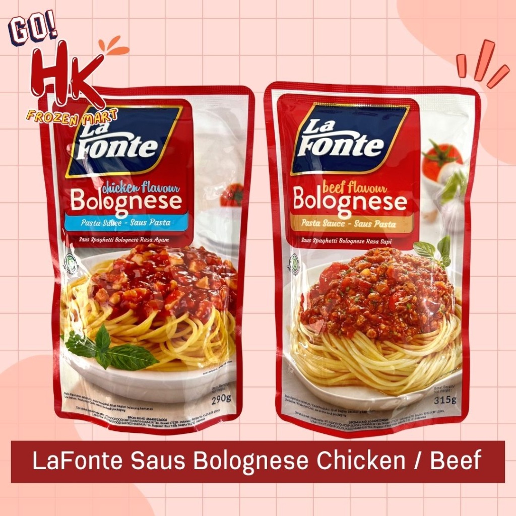 

La Fonte Saus Bolognese Beef & Chicken 315gr lafonte saos spaghetti pasta tomat sapi HK Frozen Mart