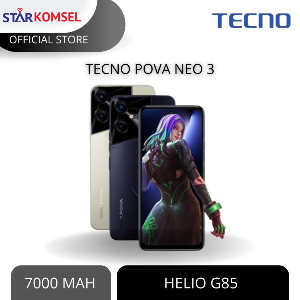 HP TECNO POVA NEO 3 8/128 NFC 7000 mAh GARANSI RESMI TECNO INDONESIA
