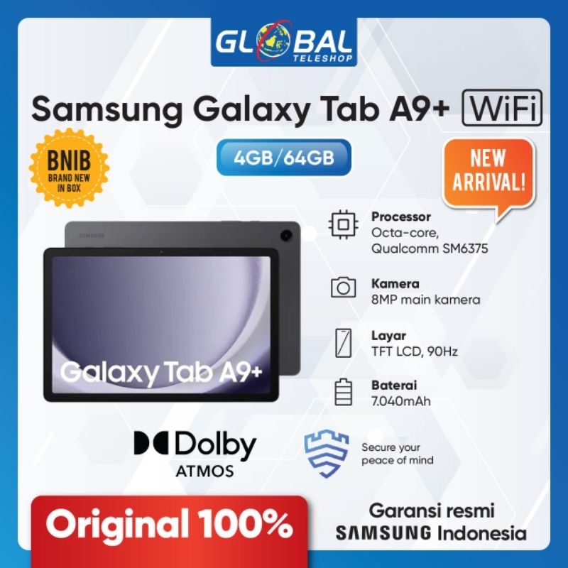 Samsung Tab A9+ 5G (8/128GB)  - Garansi Resmi Samsung indonesia