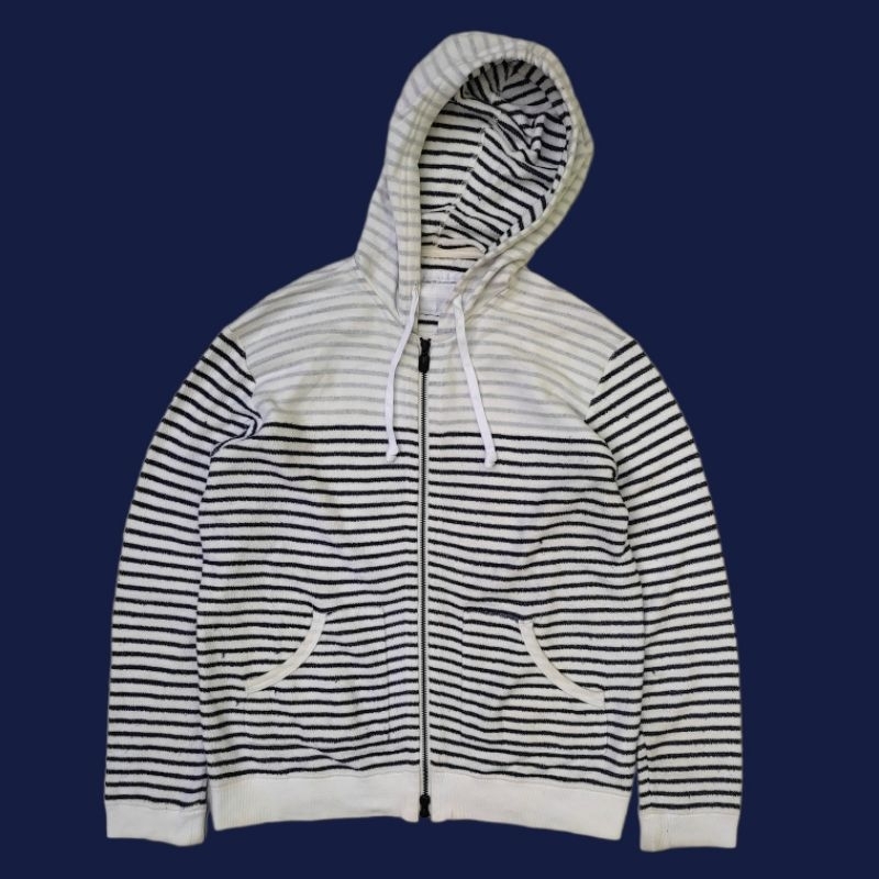 White Mountaineering Stripped Zip Hoodie