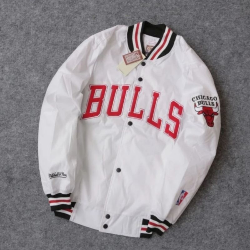 Jaket Varsity - Jaket Varsty Chicago Bulls starter Mitchells & Ness New Unisex Full Tag Label