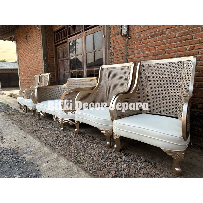 SOFA PELAMINAN KAPSUL ROTAN / SOFA KAPSUL ROTAN / KURSI PELAMINAN ROTAN / KURSI ROTAN / SOFA ROTAN /