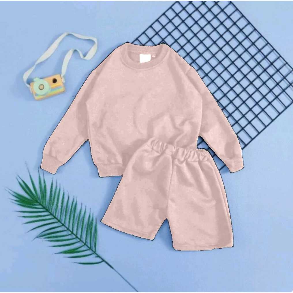 Sweater Set Anak Celana Pendek 1 - 6 Tahun //Setelan Baju Anak Sweater Training Jogger Olahraga Laki