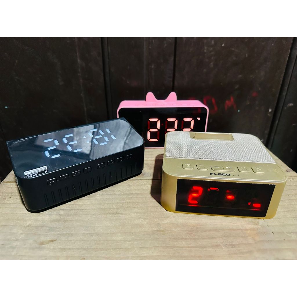 Speaker Bluetooth PORTABLE TAMPILAN JAM LCD SPEAKER MP3 WATCH  Fleco Super Bass / Musik Box / Speake