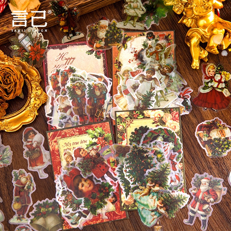 

[ Lily ] 30 PCs Christmas Sticker Stiker Santa Angel Deco PET Sticker until natal