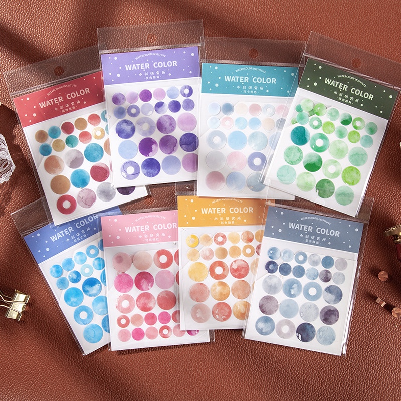 

LP Water Colour Dots Sticker PET Deco Jurnal Bujo