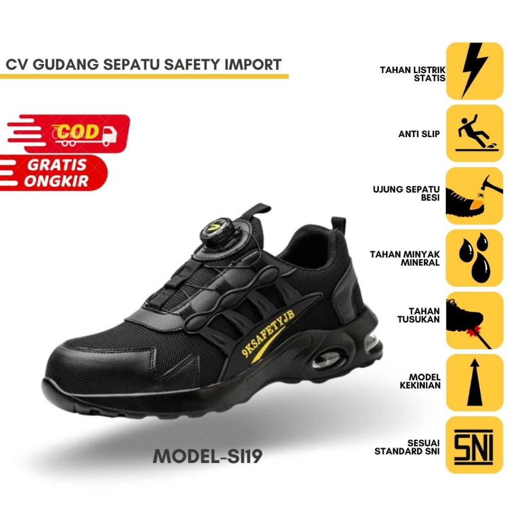 Sepatu Safety Shoes Proyek Import Pria Wanita Original Casual SI19
