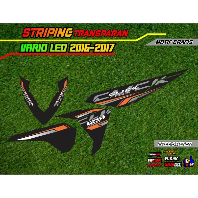 striping stiker transparan vario led old 125 150