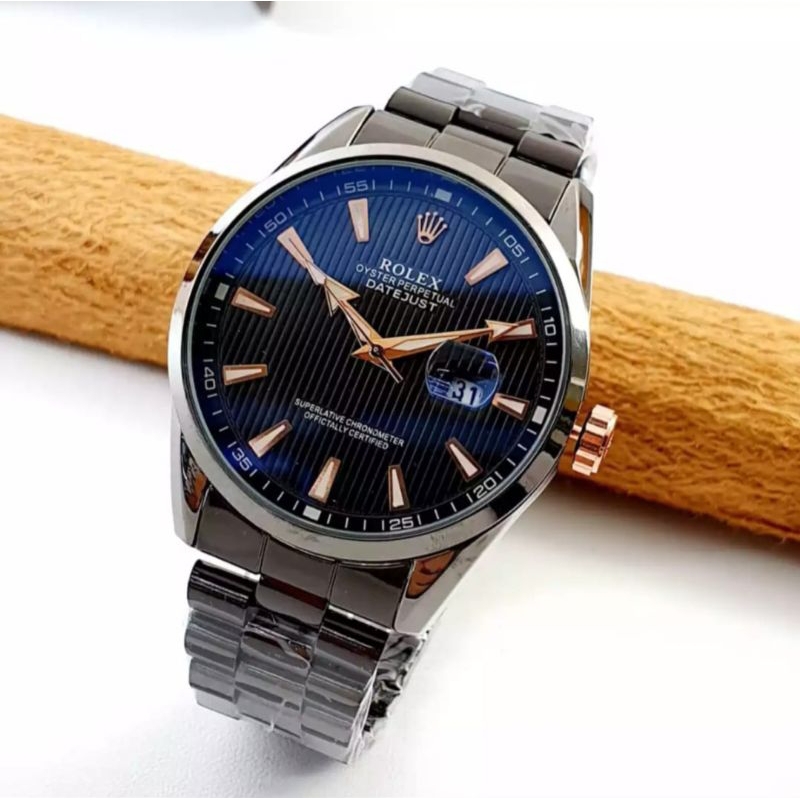 Jam Tangan Pria ROLEX Original Tggl Aktif Rantai Stainless Steel Water Proof Anti Karat