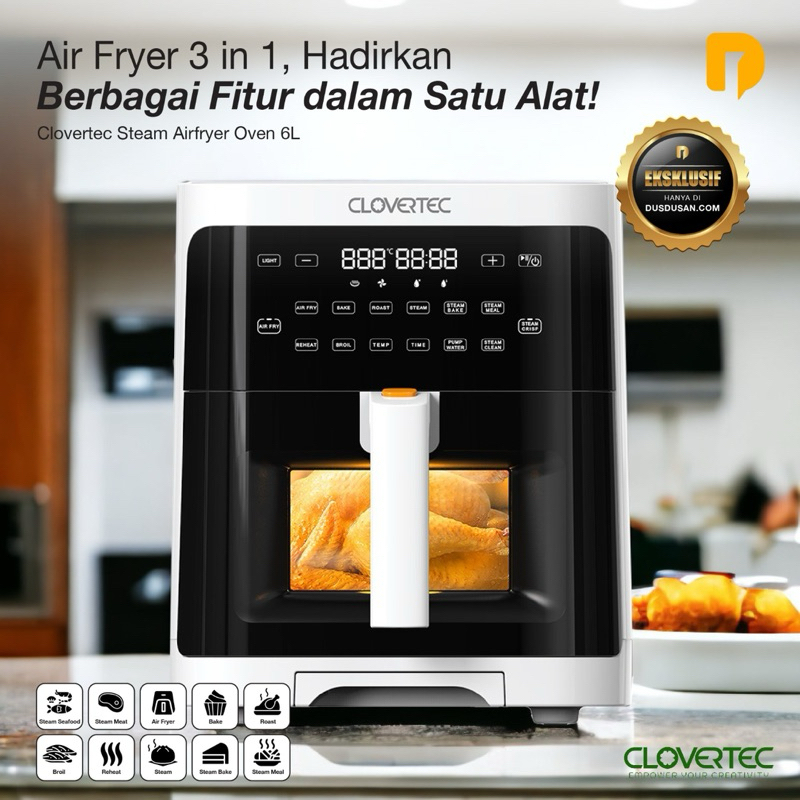 Clovertec 3 in 1 Oven Air Fryer Steamer