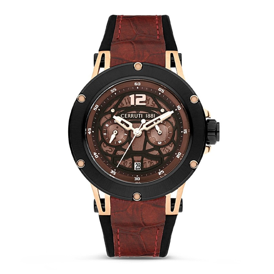 CERRUTI CIWGQ2224801 Velletri Brown Jam Tangan Pria Original