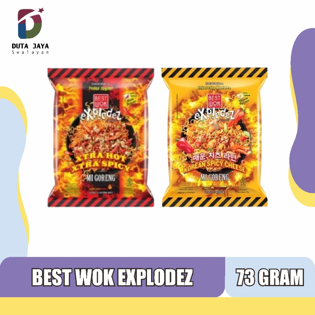 Best Wok Explodez Mi Goreng Pedas Korean Spicy Cheese, Extra Hot Extra Spicy, Japanese Curry, Thai C