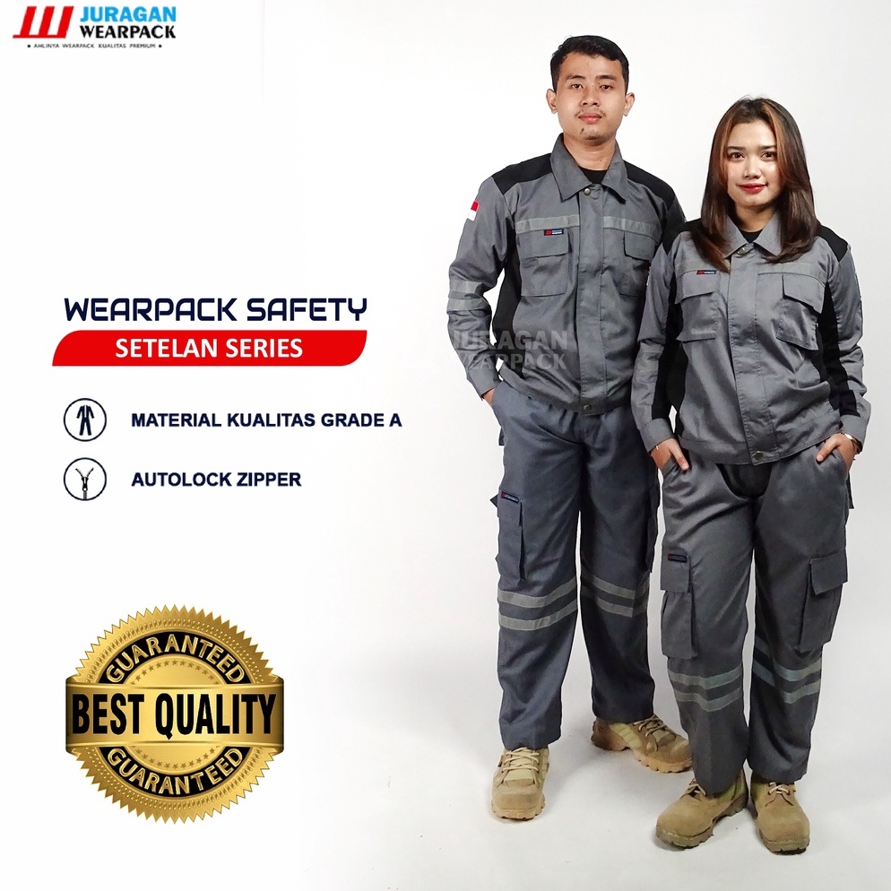 Murah Banget.. Juragan Wearpack - Wearpack Safety Setelan Warna Abu Hitam Bawahan Celana Warna Abu 3