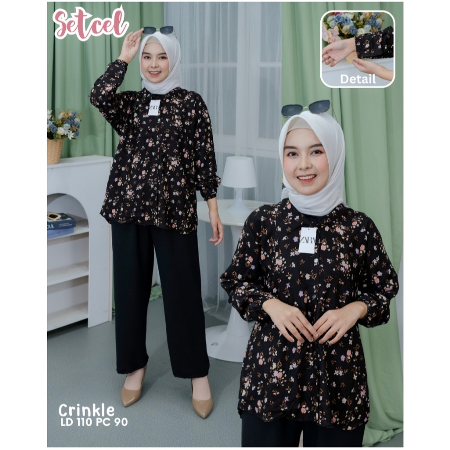 PREMIUM SET ZARA KATUN MIX CRINKLE LD 110 // SETELAN ZARA // ONE SET ZARA VIRAL // SETELAN WANITA KE