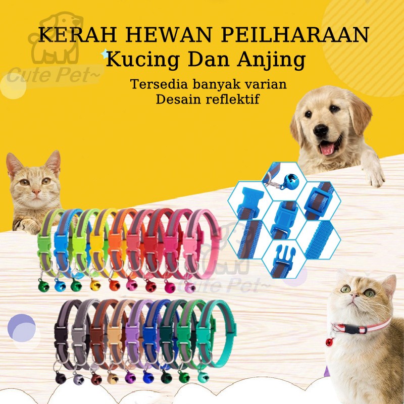 Kalung Kucing Lonceng / Kalung Buat Hewan Peliharaan / Kalung Kucing Polos Berlonceng Adjustable / Kalung Kucing