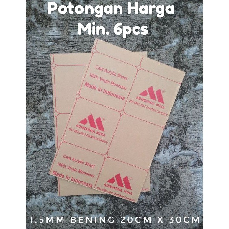 

Diju4l Akrilik Lembaran Bening Tebal 1.5mm (20cm x 30cm) [78]