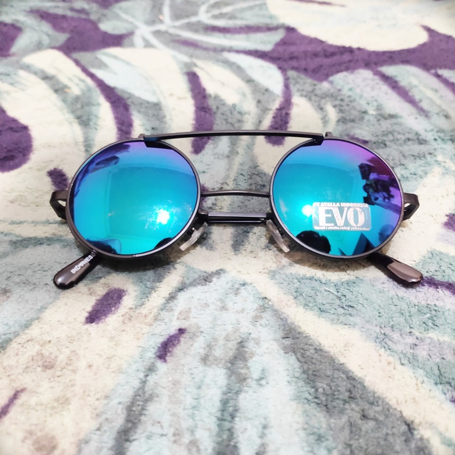 kacamata boboboho clip on hitam silver kacamata retro bulat boboho