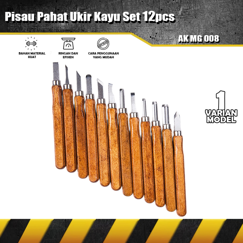 

Alat Seni Pahat Kayu Patung12pcs Good Quality