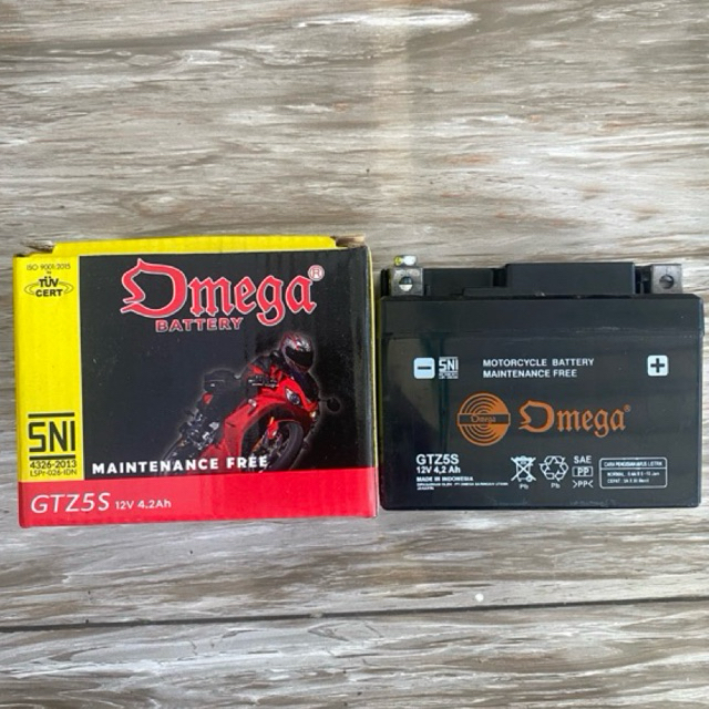 Aki Motor Kering Omega GTZ5S 12V 4.2 AH