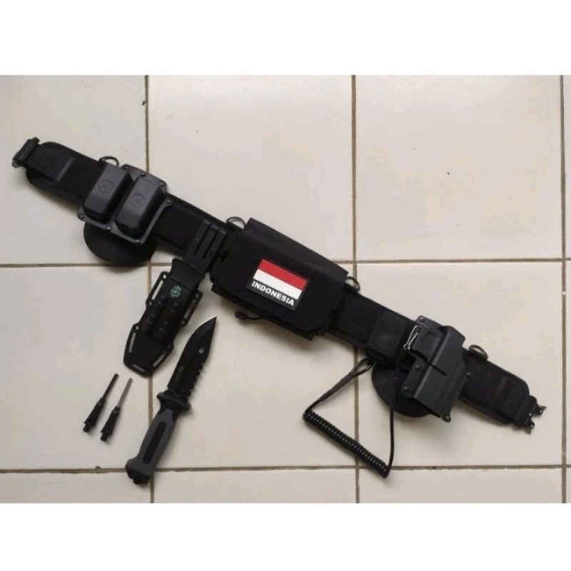 RB6 Kopel Set Pinggang Tactical Pisau Kompas TNI/Polri Terbaru