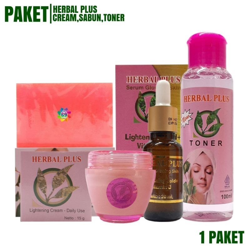 Paket Herbal Plus 4in1 BPOM (Cream,Sabun,Toner,Serum)