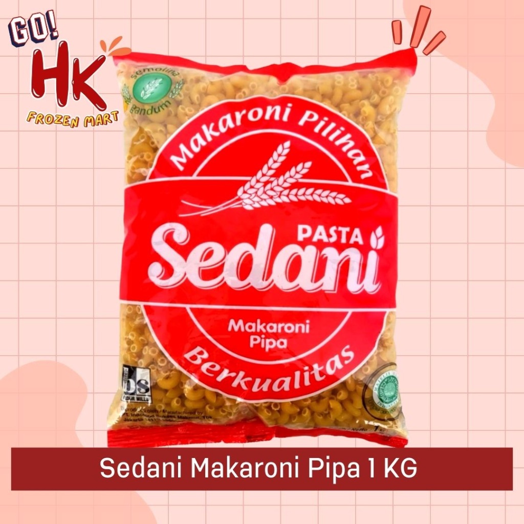 

Sedani Makaroni Pipa 1 KG | pasta elbow macaroni spaghetti lafonte mie HK Frozen Mart