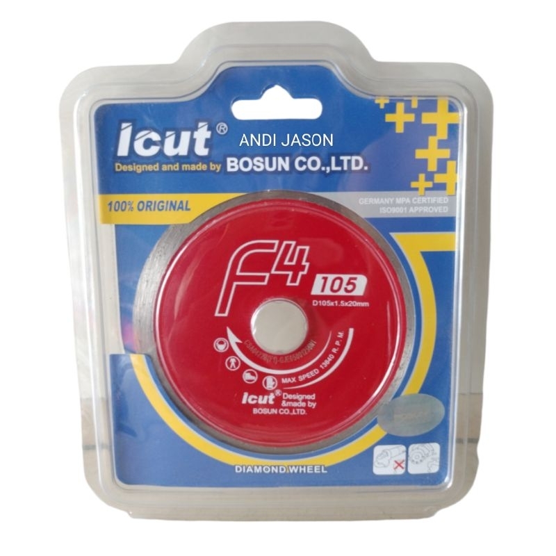 MATA GRENDA POTONG GRANIT KERAMIK 4" BOSUN F4 DIAMOND WHEEL 4" ICUT BOSUN F 4