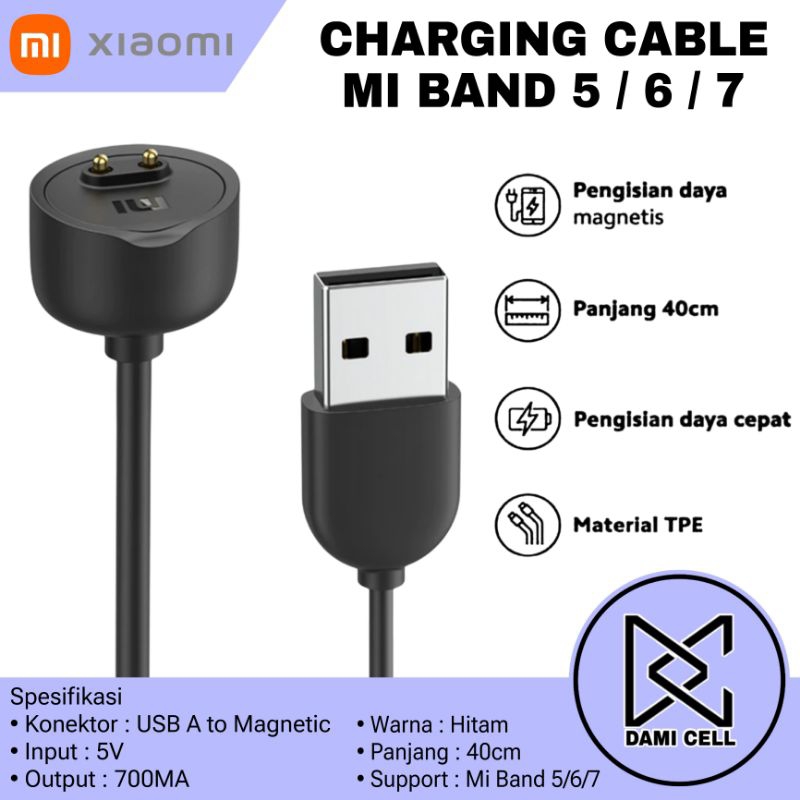 Kabel Mi Band 5 Kabel Mi Band 6 Kabel Mi Band 7 Xiaomi Original 100% Kabel Casan Miband Magnetic Ori