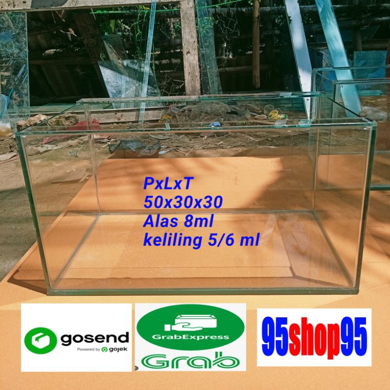 Aquarium kaca 50x30x30