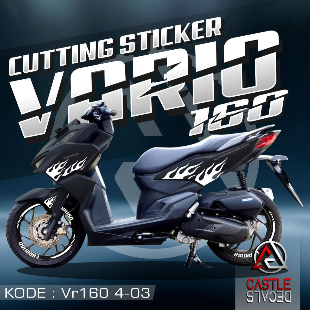 Striping Cutting Sticker BODY DAN VELG Honda VARIO 160 - Stiker VARIO 160 variasi Cutting Simple Cus