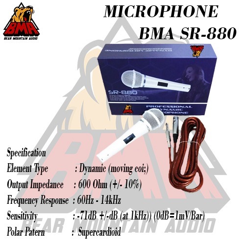 MIC BMA 880 / MIC PUTIH BMA / MICROPHONE BMA SR 880 MIK BMA 880 ORIGINAL